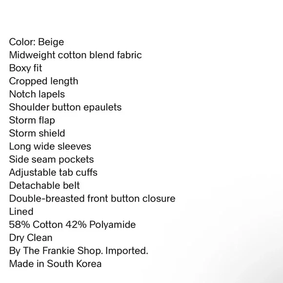 The Frankie Shop Beige MADS Cropped Trench Coat - Picture 7 of 8